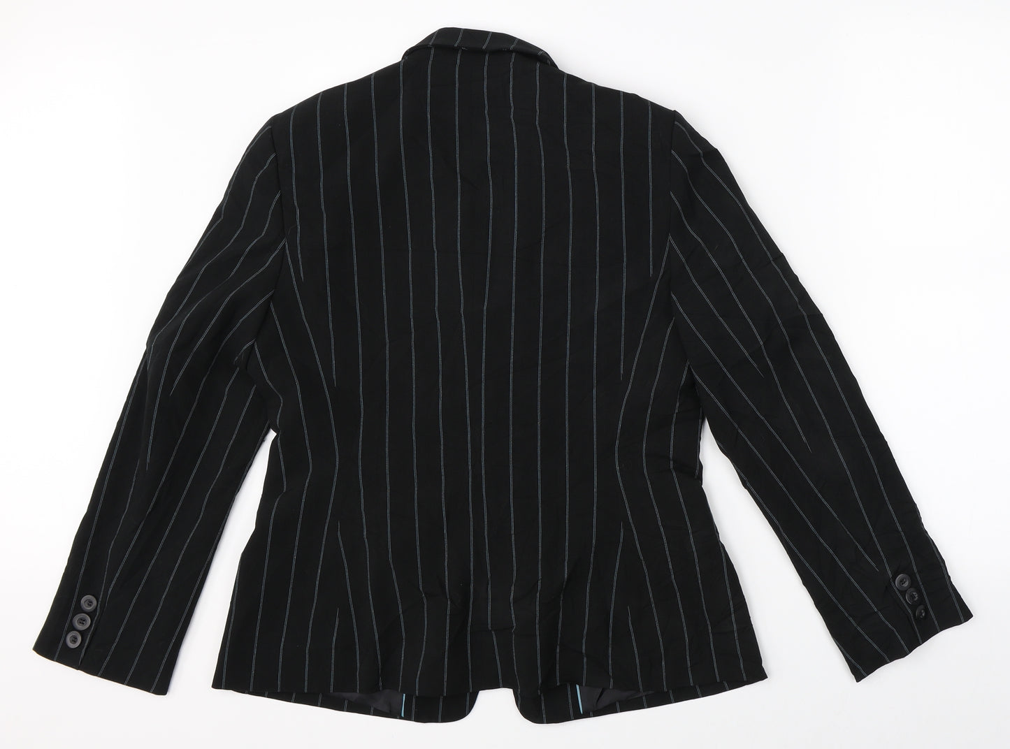 Marks & Spencer Womens Black Striped  Jacket Suit Jacket Size 14