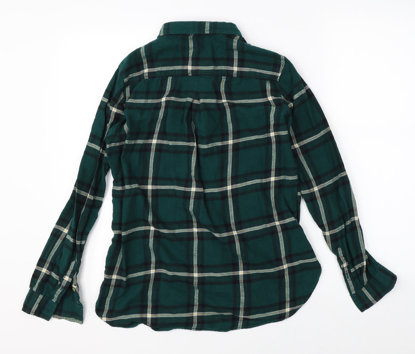 H&M Womens Green Plaid  Basic Button-Up Size 4