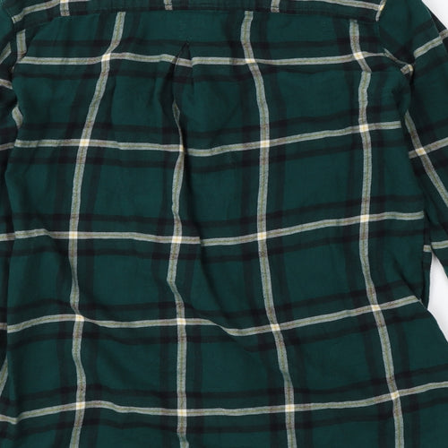 H&M Womens Green Plaid  Basic Button-Up Size 4