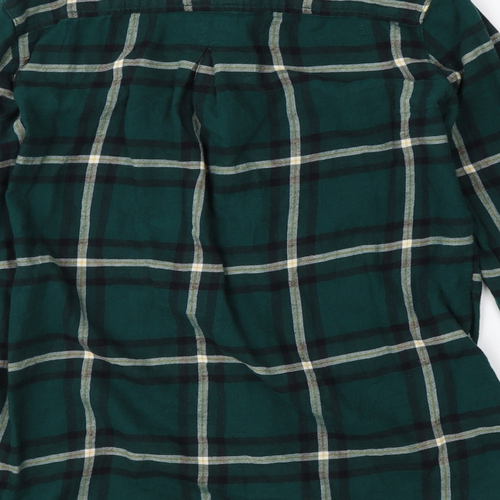 H&M Womens Green Plaid  Basic Button-Up Size 4