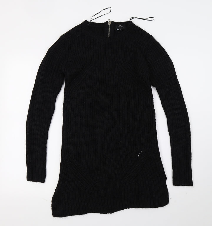 New Look Womens Black  Knit Pencil Dress  Size 8