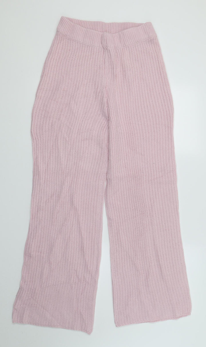 Boohoo Womens Pink Knit Jogger Trousers Size S L29 in