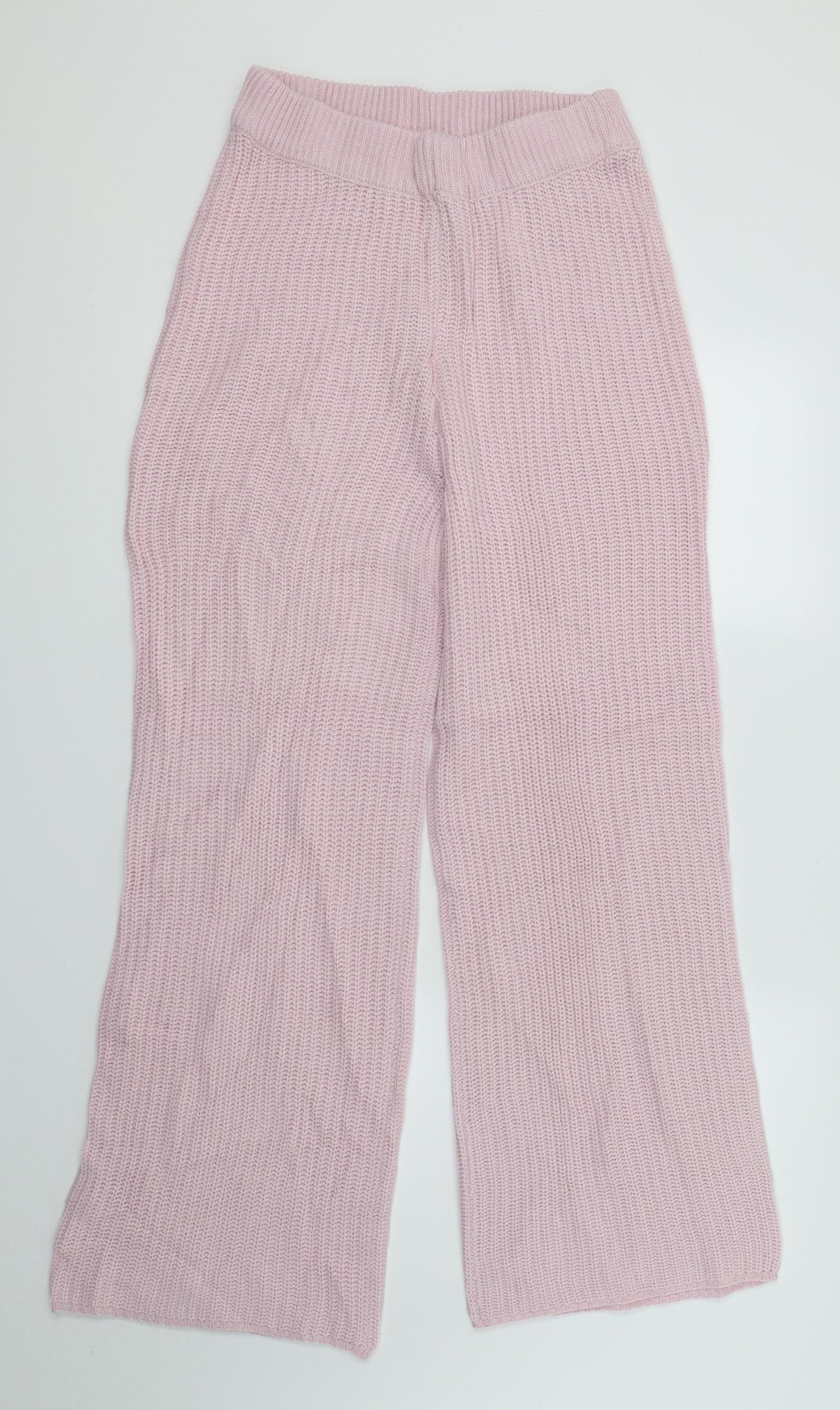 Boohoo Womens Pink  Knit Jogger Trousers Size S L29 in