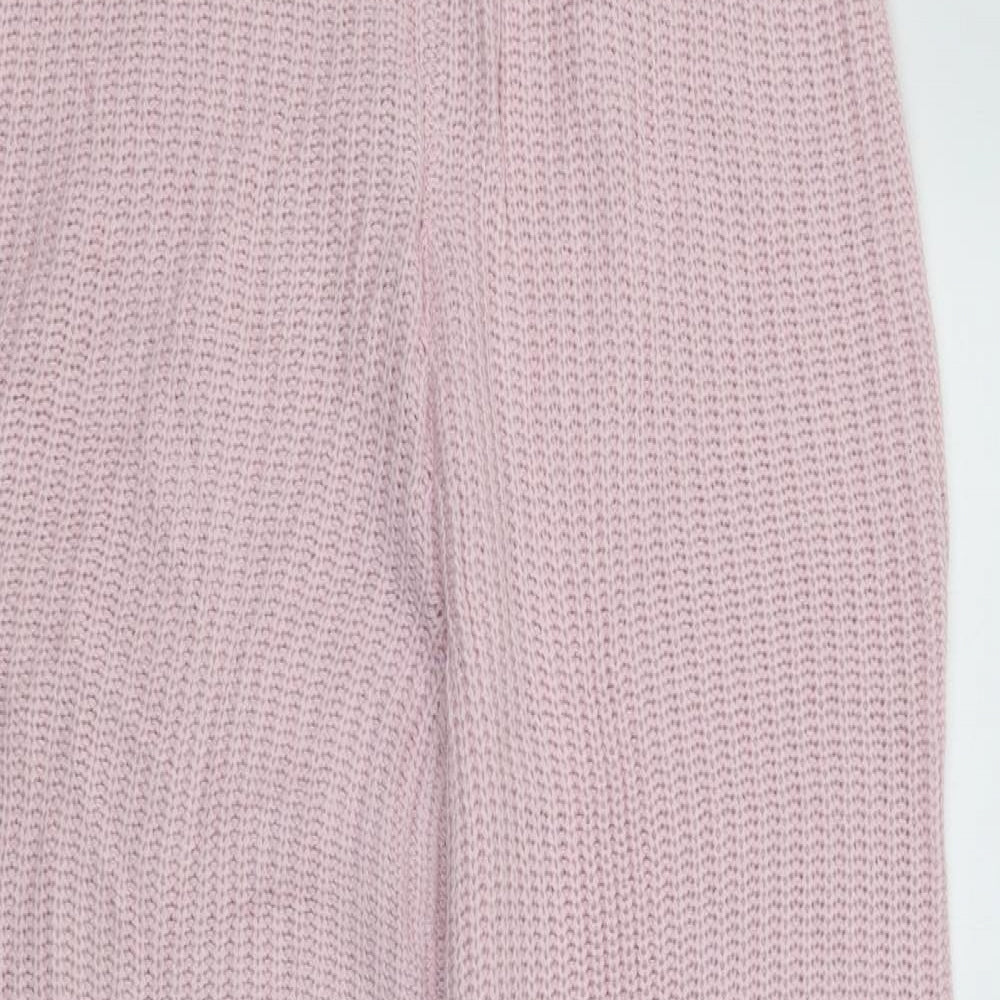 Boohoo Womens Pink  Knit Jogger Trousers Size S L29 in