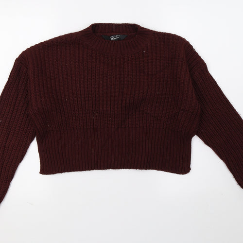 New Look Girls Purple  Knit Pullover Jumper Size 12-13 Years