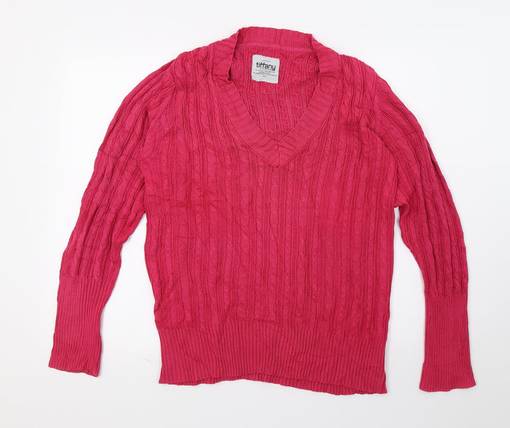 TIFFANY  Womens Pink  Knit Pullover Jumper Size L