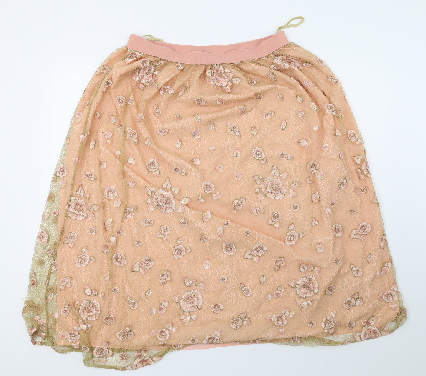 M&S Womens Pink Floral  Flare Skirt Size 12