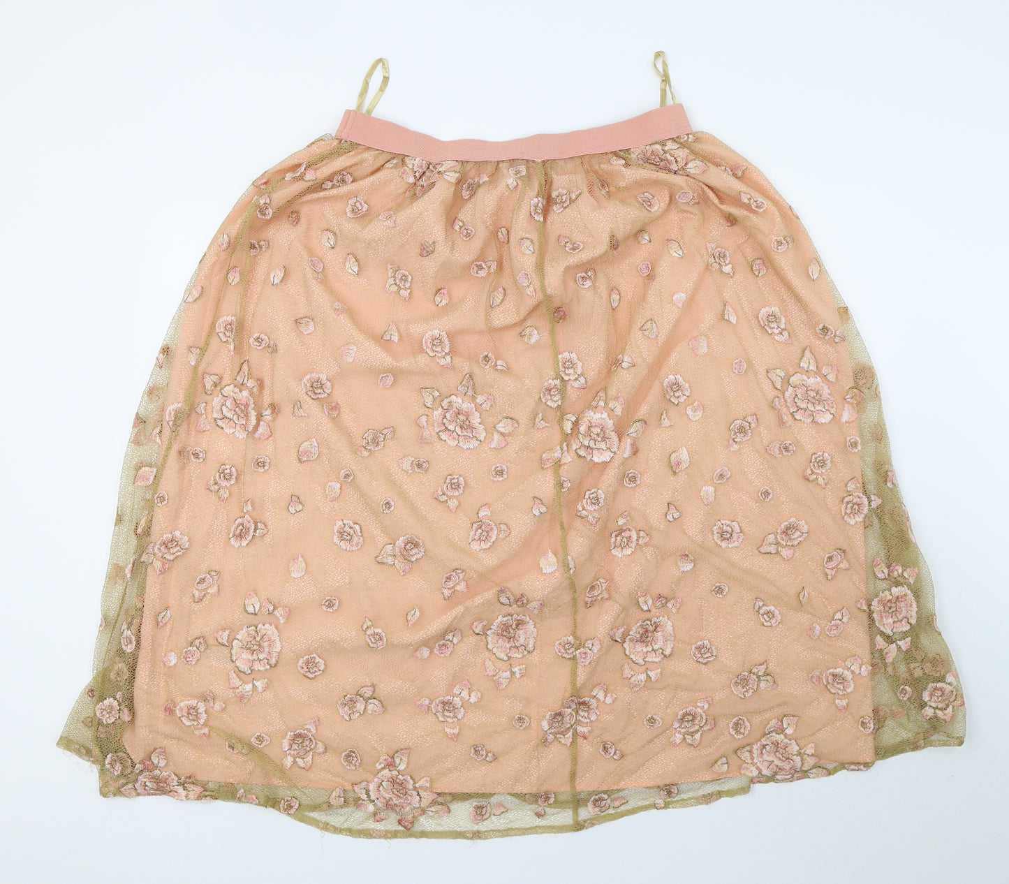 M&S Womens Pink Floral  Flare Skirt Size 12