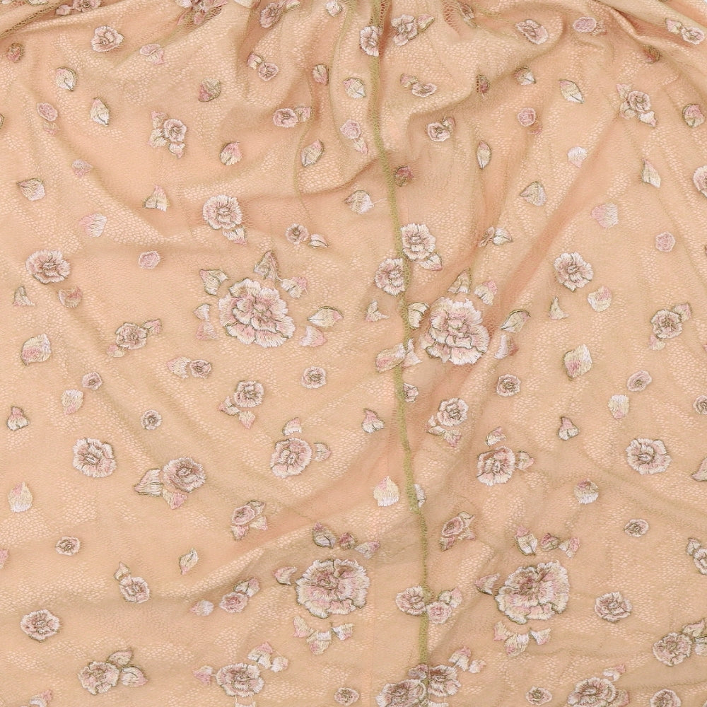 M&S Womens Pink Floral  Flare Skirt Size 12