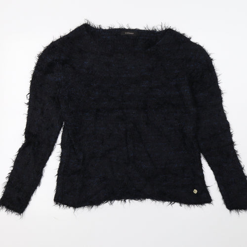 Guimanos Womens Black  Knit Pullover Jumper Size M