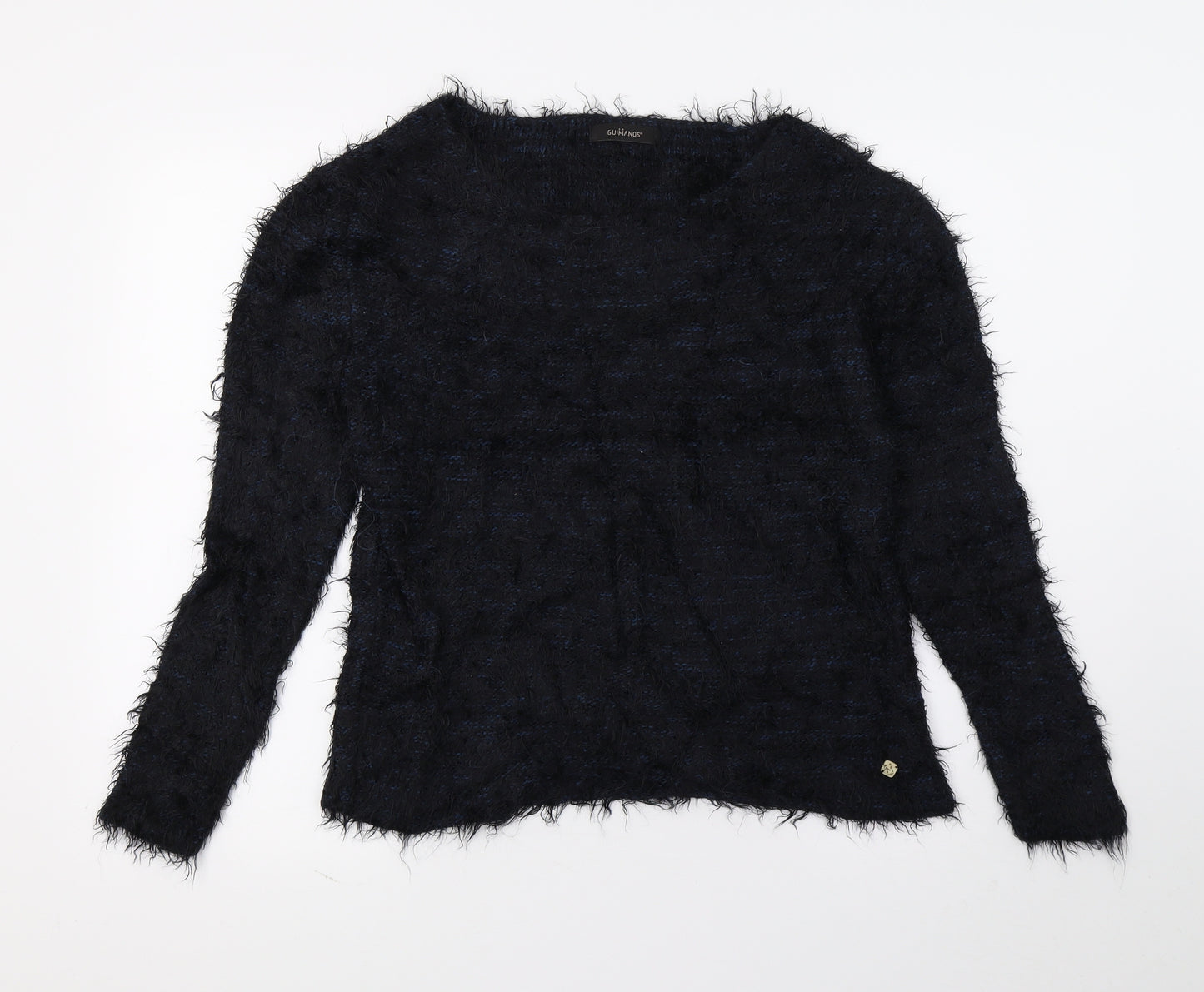 Guimanos Womens Black  Knit Pullover Jumper Size M
