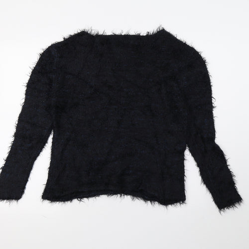 Guimanos Womens Black  Knit Pullover Jumper Size M