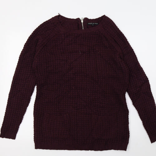 Heart & Soul Womens Purple  Knit Pullover Jumper Size 12