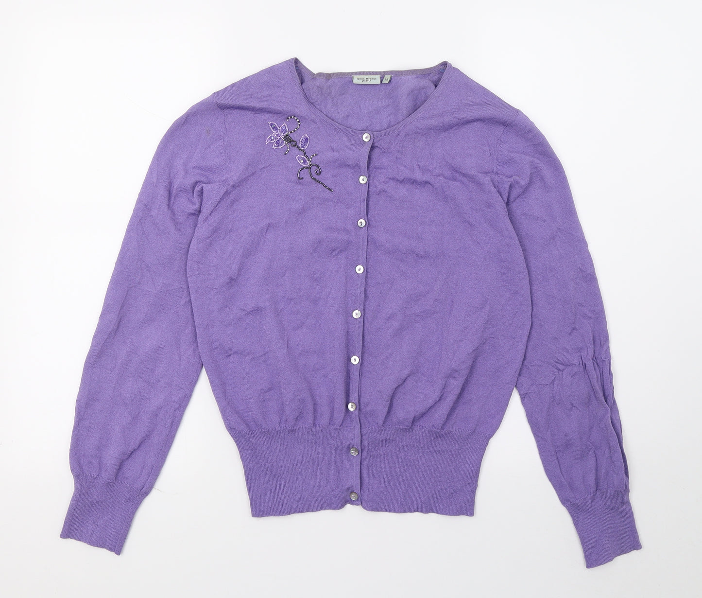 Anne Brooks Womens Purple   Cardigan Jumper Size 14