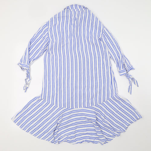 Zara Womens Blue Striped  Fit & Flare  Size 4