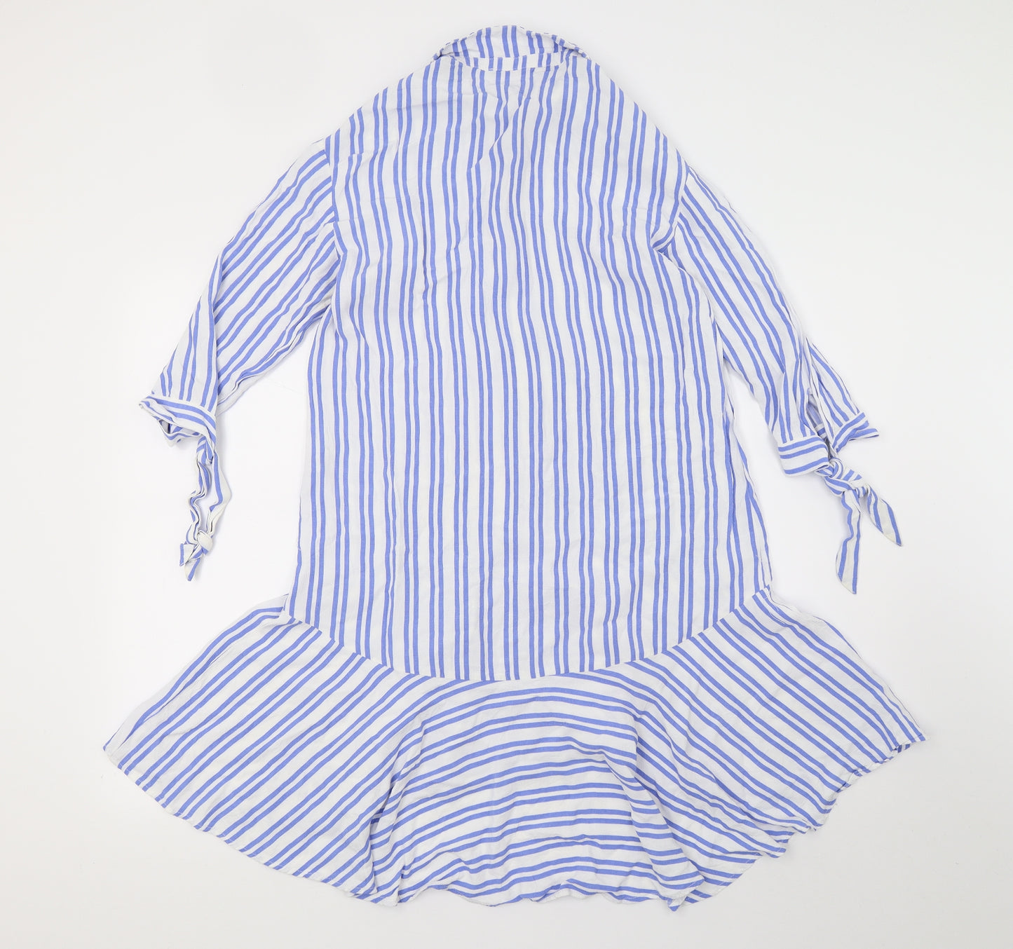 Zara Womens Blue Striped  Fit & Flare  Size 4