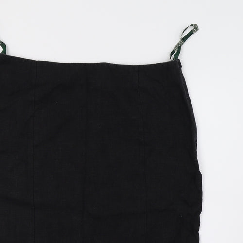 Hobbs Womens Black  Denim A-Line Skirt Size 16