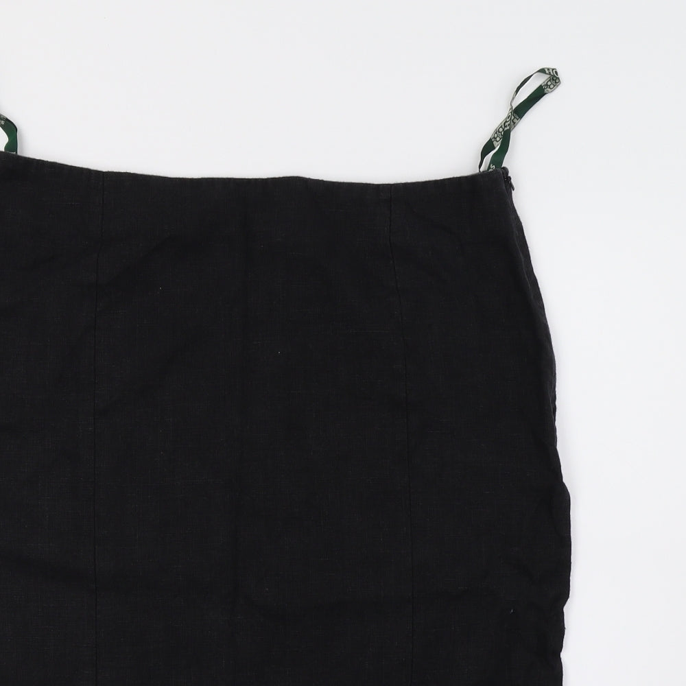 Hobbs Womens Black  Denim A-Line Skirt Size 16