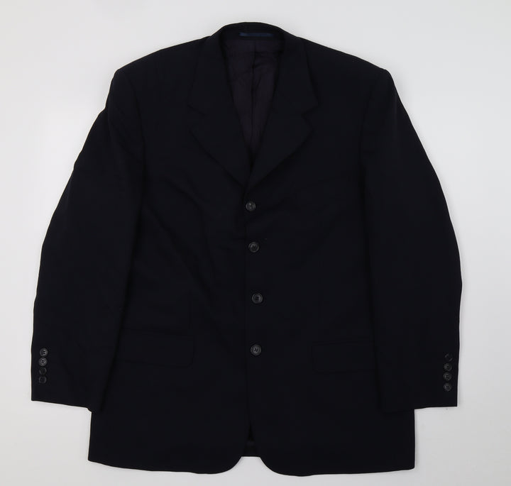 David Moss Mens Blue   Jacket Suit Jacket Size L