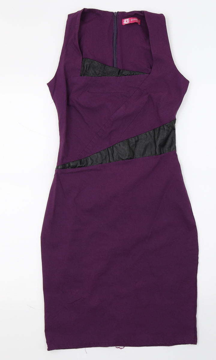 Goddess London Womens Purple   Pencil Dress  Size 10