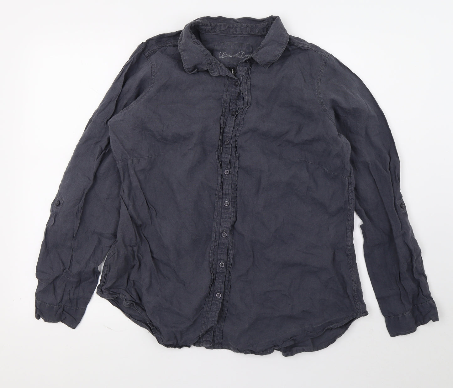 M&S Womens Grey   Basic Button-Up Size 18