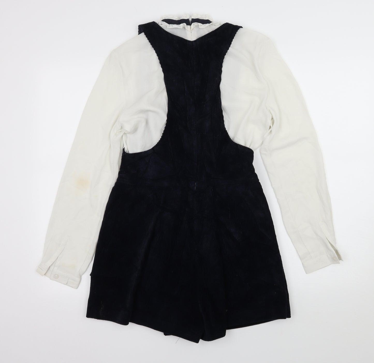 Topshop Womens Blue  Corduroy Playsuit One-Piece Size 10