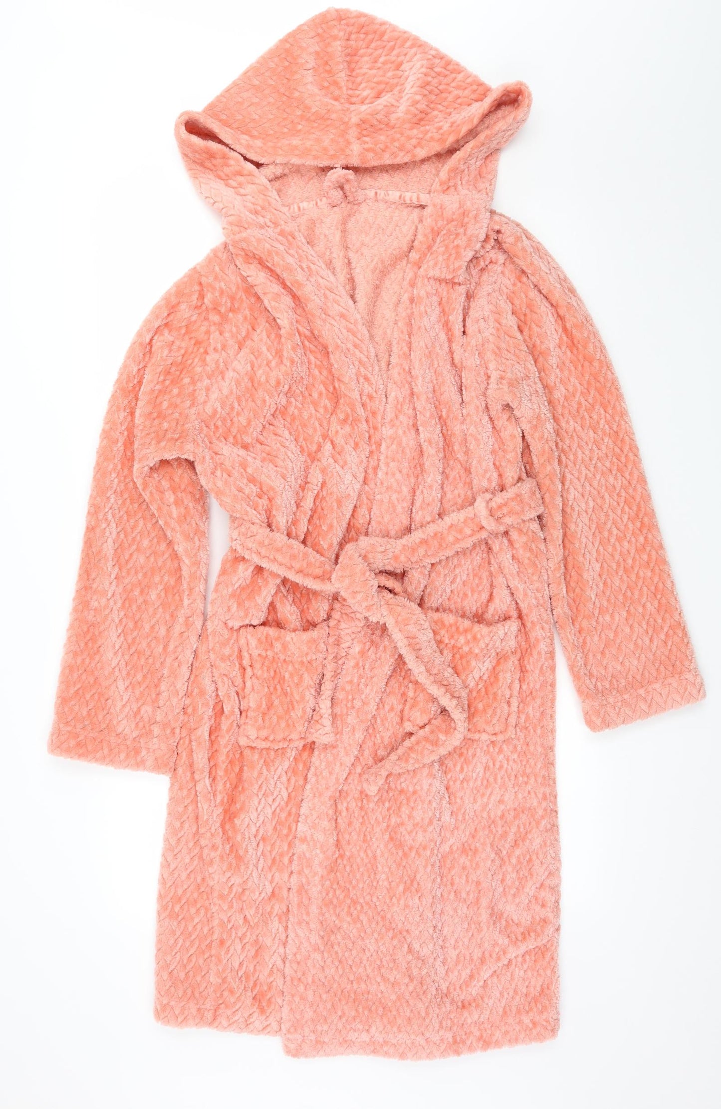 George Womens Orange Solid Microfibre Top Robe Size S