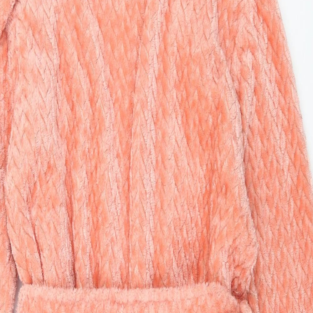 George Womens Orange Solid Microfibre Top Robe Size S