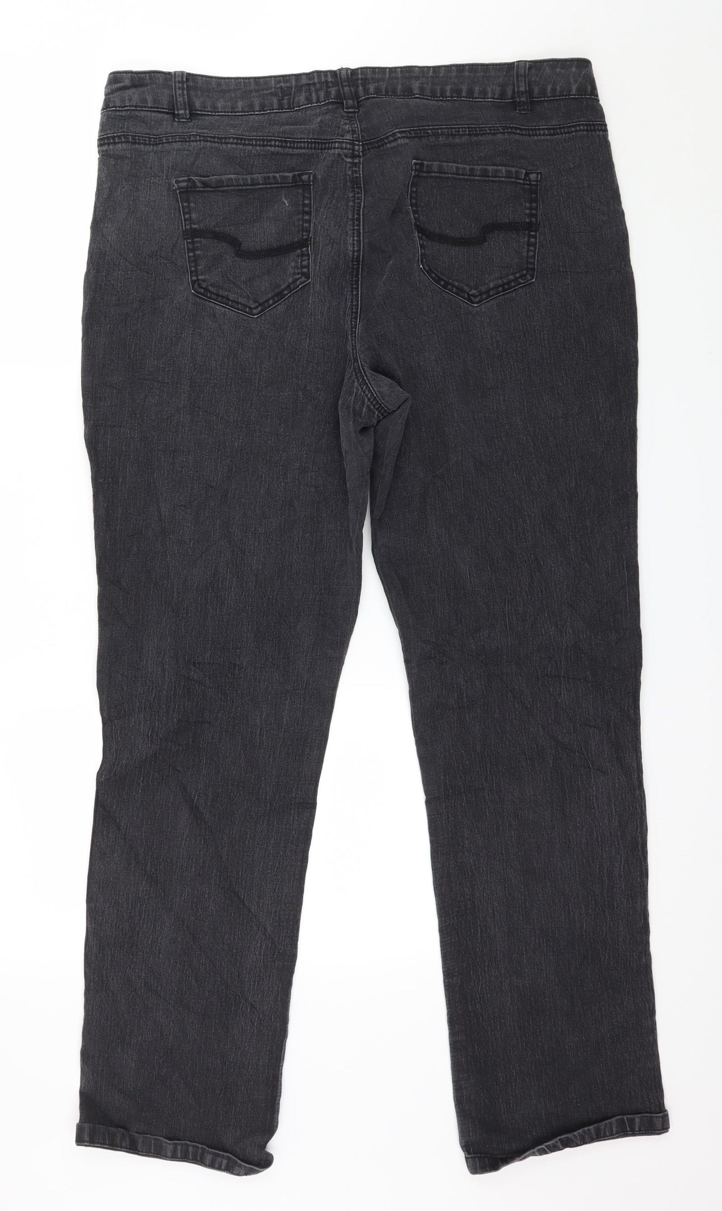 TU Womens Black  Denim Straight Jeans Size 20 L31 in