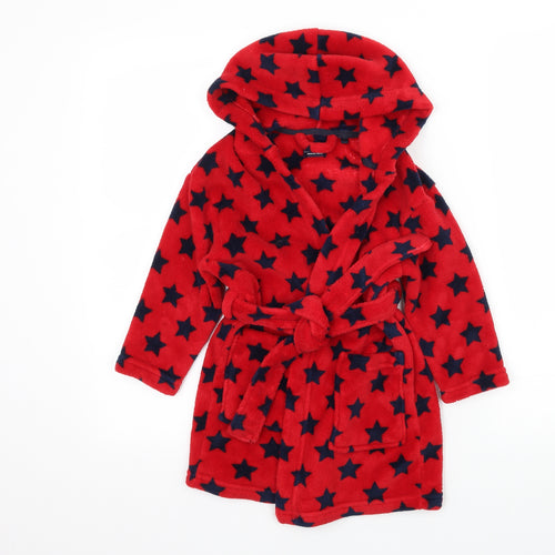 NEXT Boys Red Geometric Microfibre  Robe Size 3-4 Years  - Star