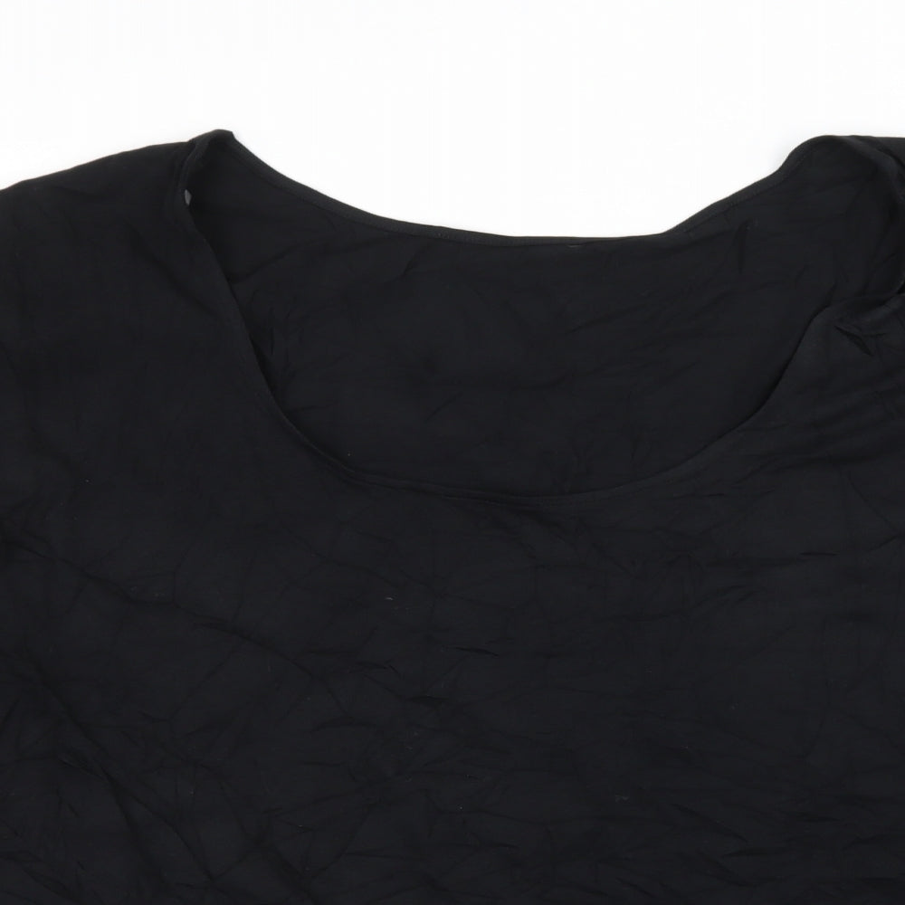 Marks and Spencer Womens Black  Jersey Basic T-Shirt Size 24
