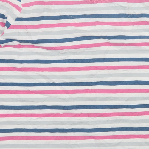 Tayberry Womens White Striped Jersey Basic T-Shirt Size M