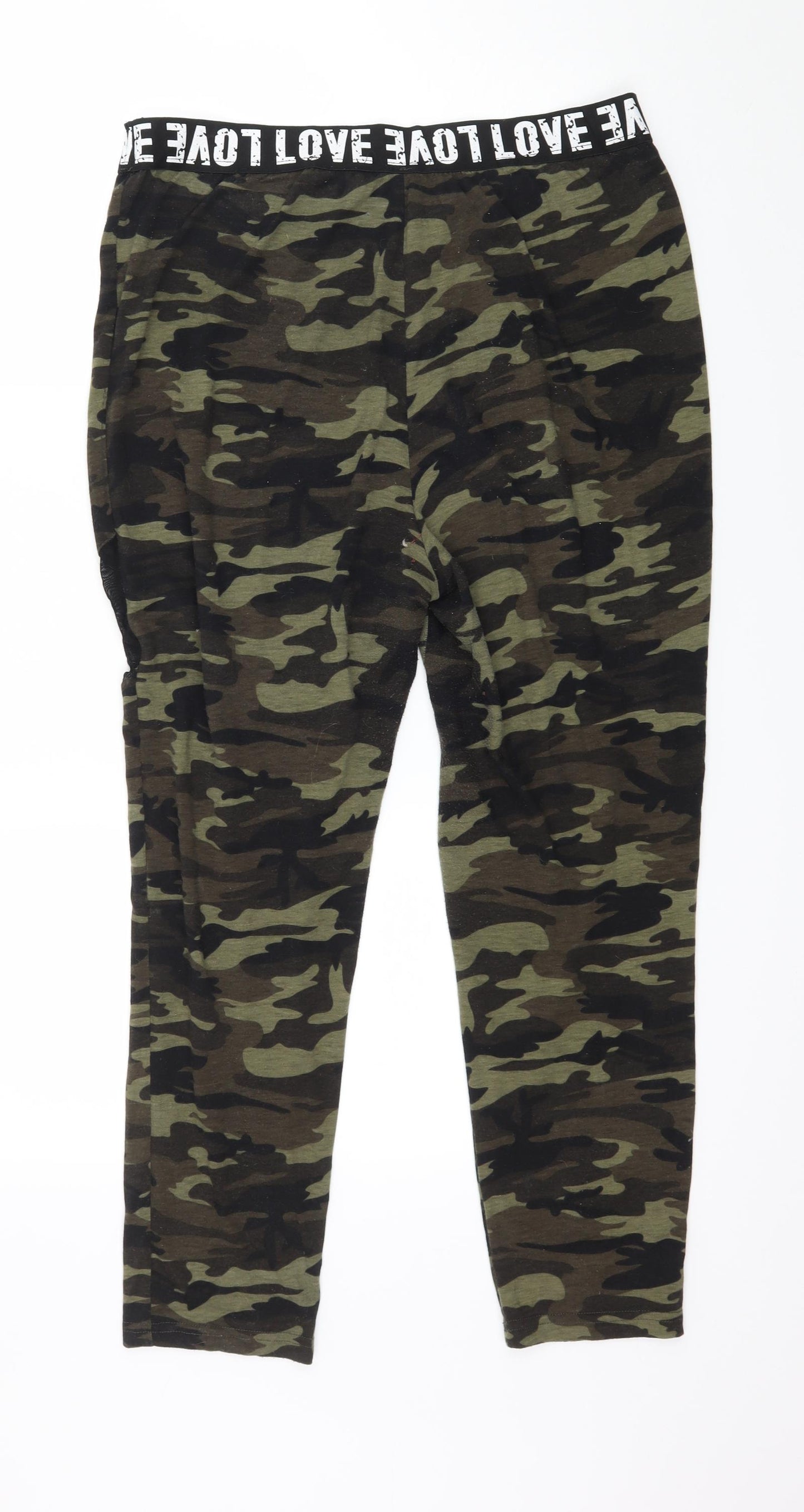 SheIn Womens Green Camouflage Jersey Capri Leggings Size XL L26 in