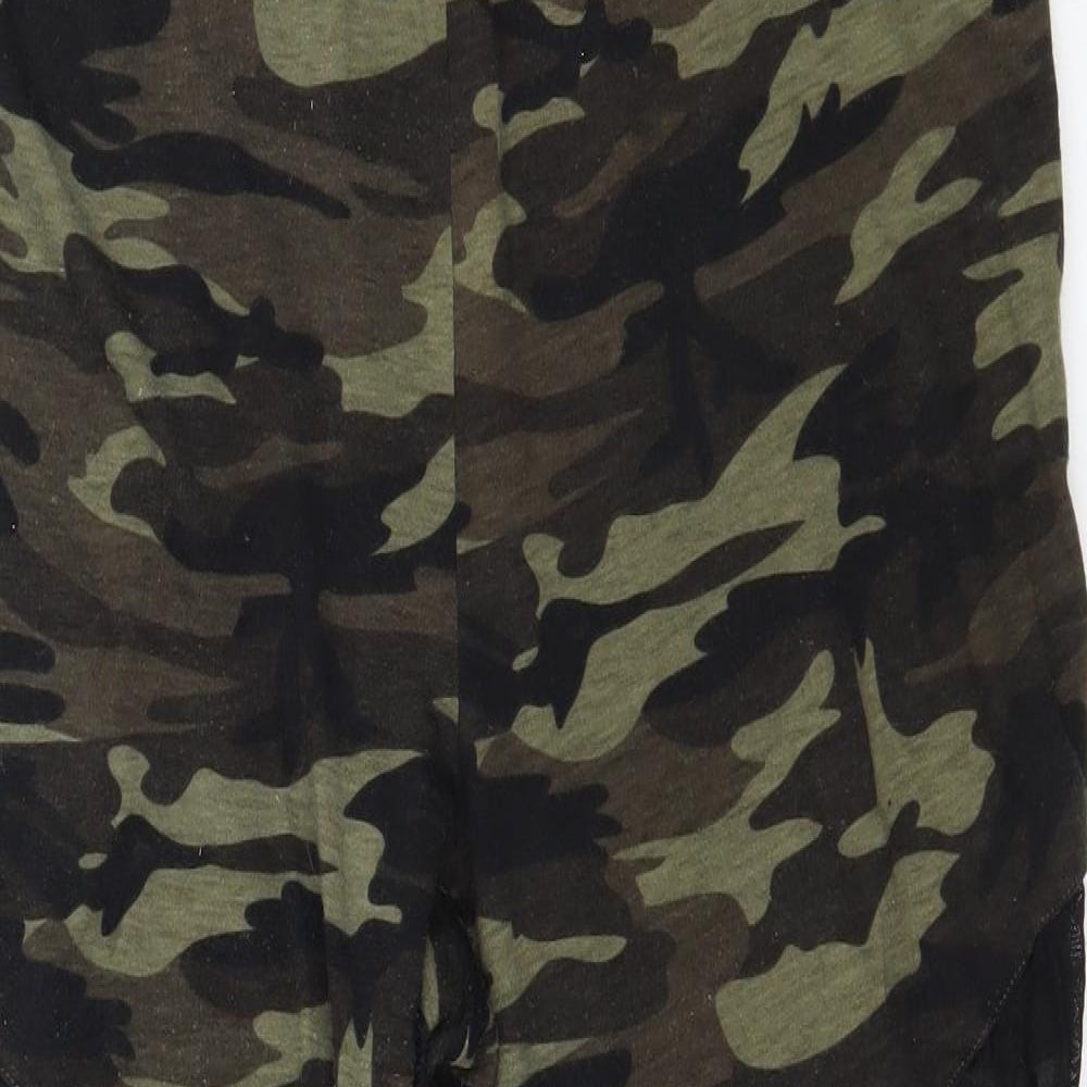 SheIn Womens Green Camouflage Jersey Capri Leggings Size XL L26 in