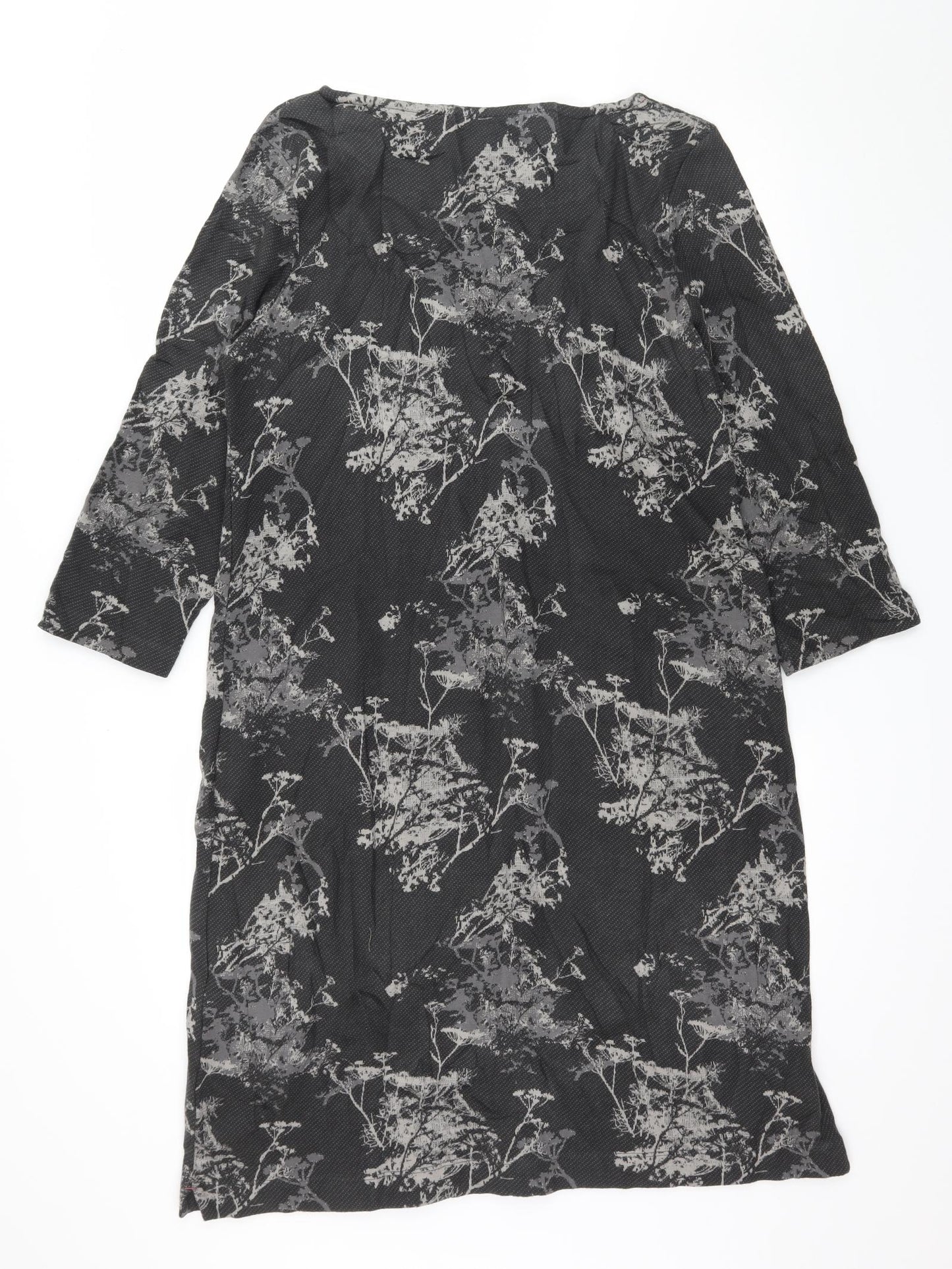 White Stuff Womens Grey Floral Jersey Jumper Dress  Size 12