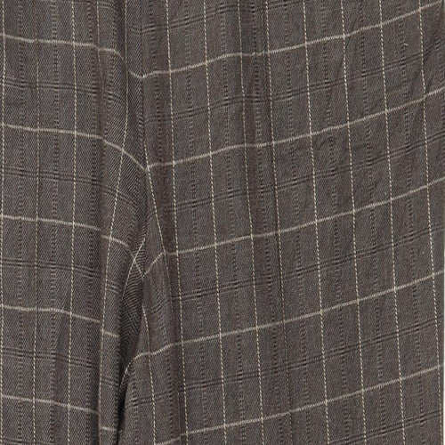 Marks and Spencer Womens Brown Check  Trousers  Size 16 L29 in