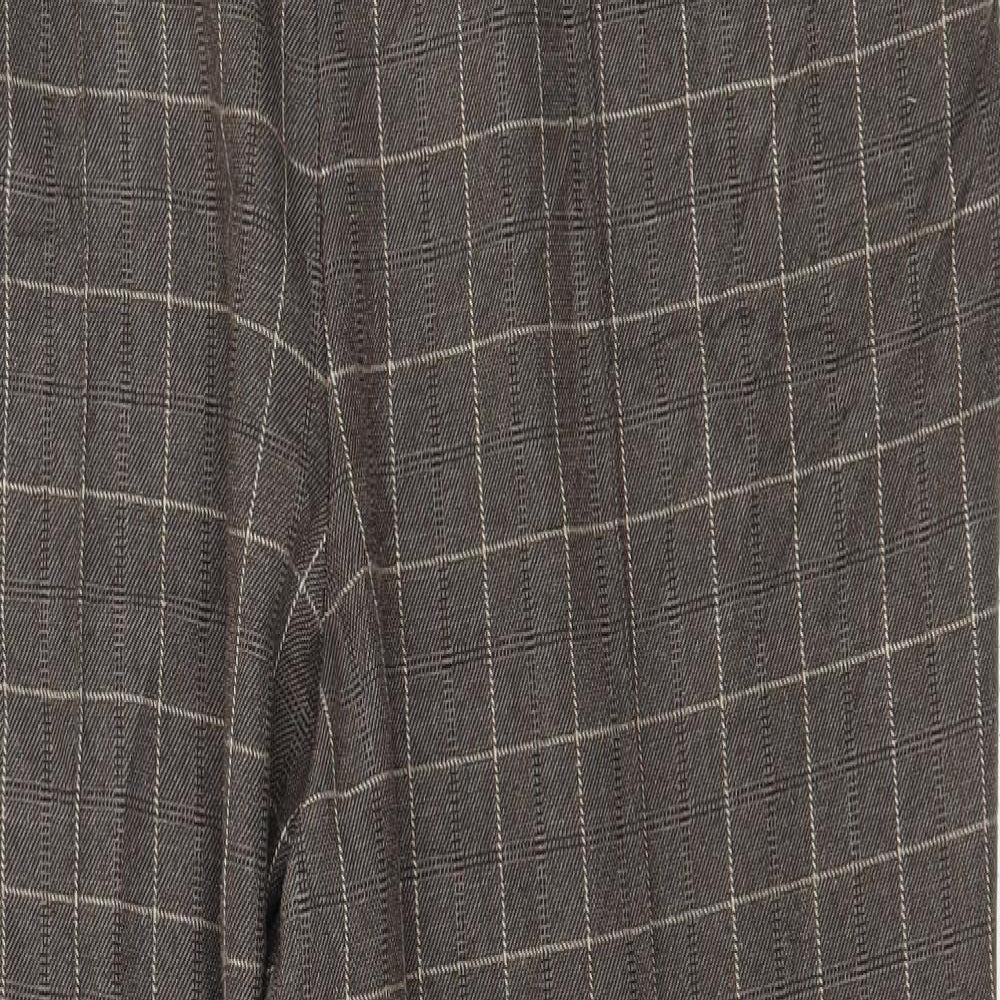 Marks and Spencer Womens Brown Check  Trousers  Size 16 L29 in