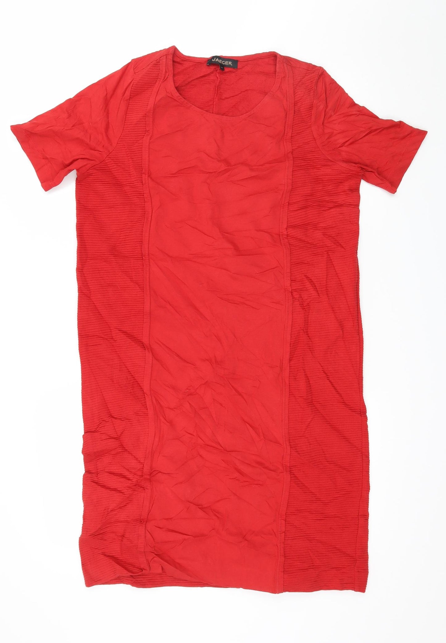 Jaeger Womens Red  Jersey T-Shirt Dress  Size 10