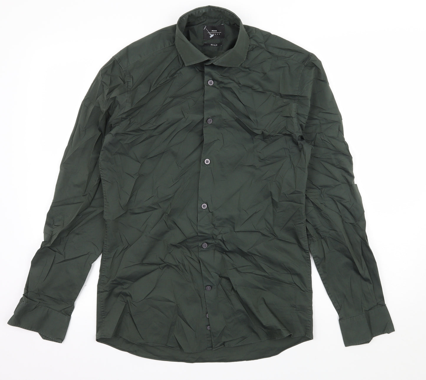 Moss Mens Green    Dress Shirt Size M