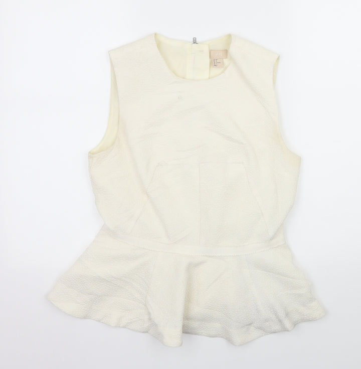 H&M Womens Ivory   Basic Blouse Size 10