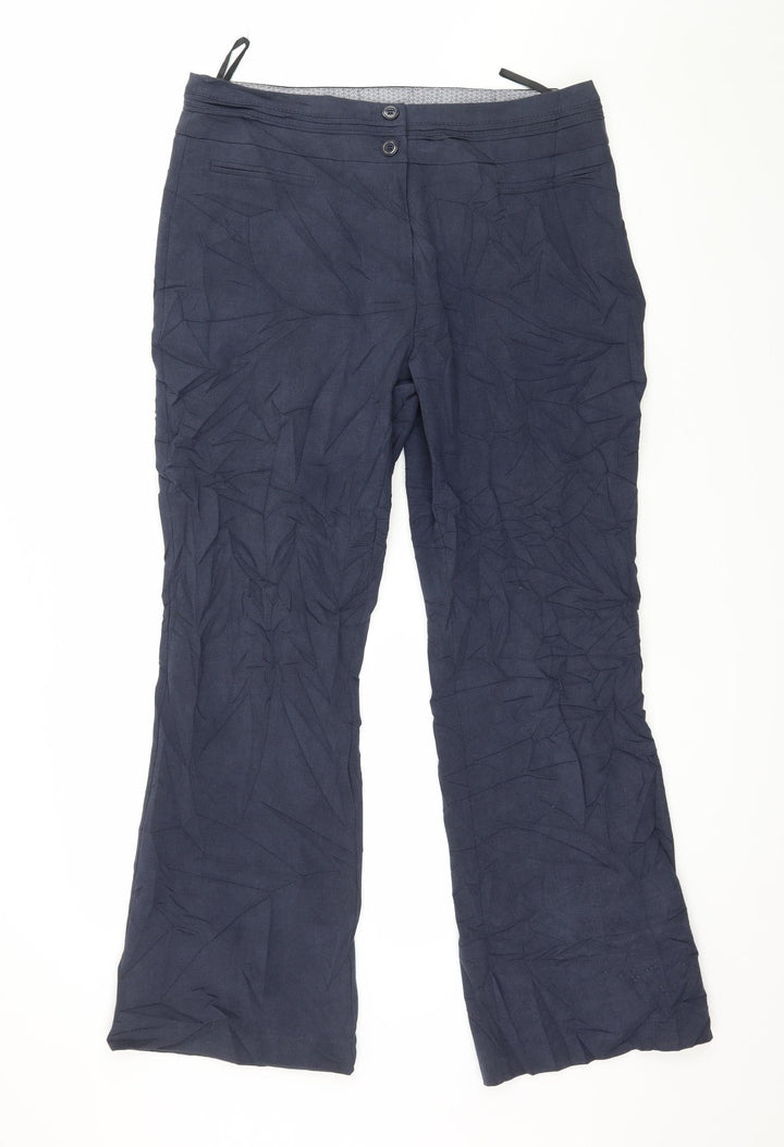 M&Co Womens Blue Trousers Size 12 L29 in