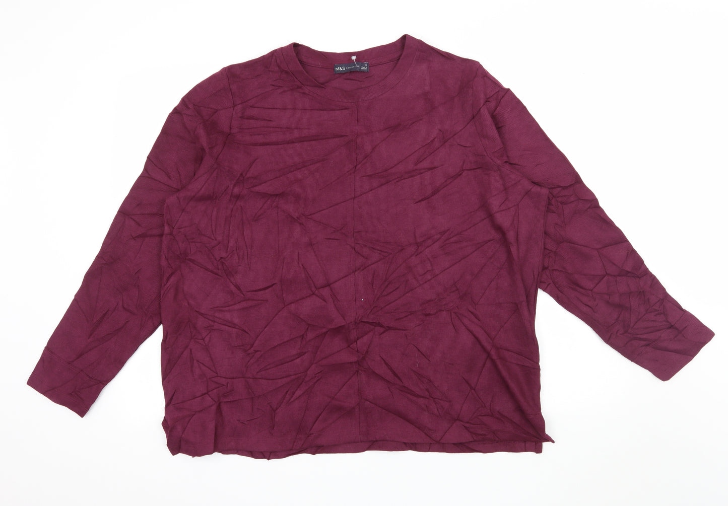 Marks and Spencer Womens Purple  Jersey Pullover Sweatshirt Size 20