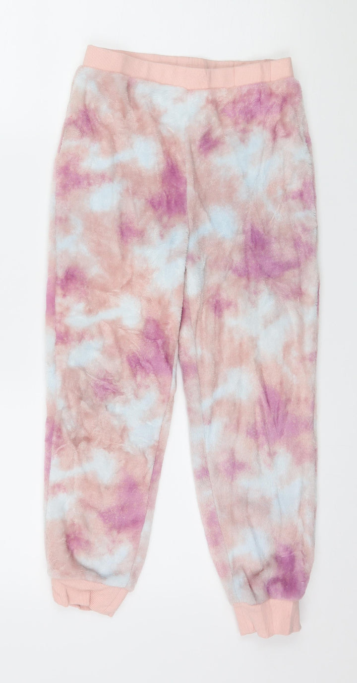 NEXT Girls Pink Geometric Microfibre Capri Pyjama Pants Size 7 Years - Tie Dye