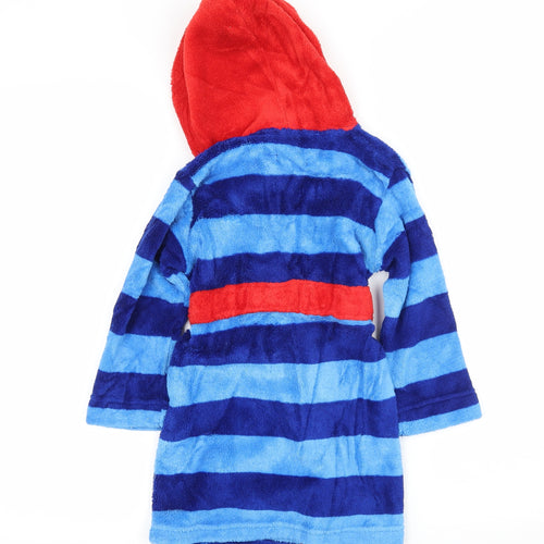 Disney Boys Black Striped Microfibre  Robe Size 2-3 Years  - Mickey Mouse