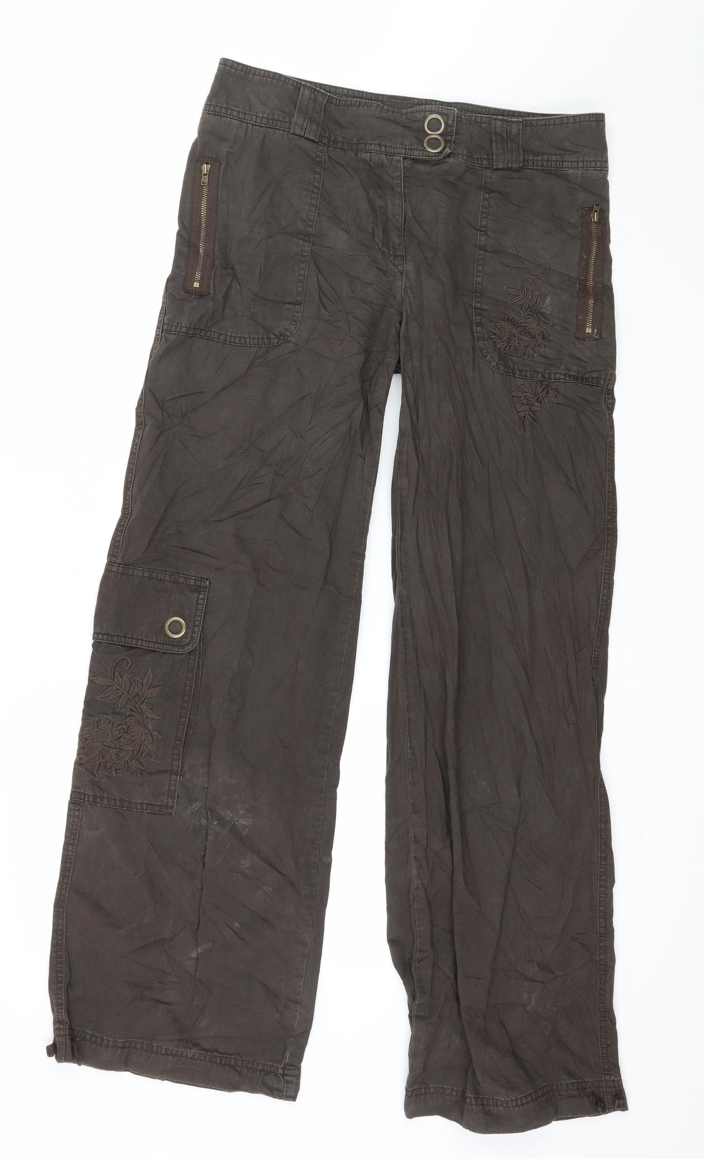 NEXT Womens Brown   Trousers  Size 12 L30 in