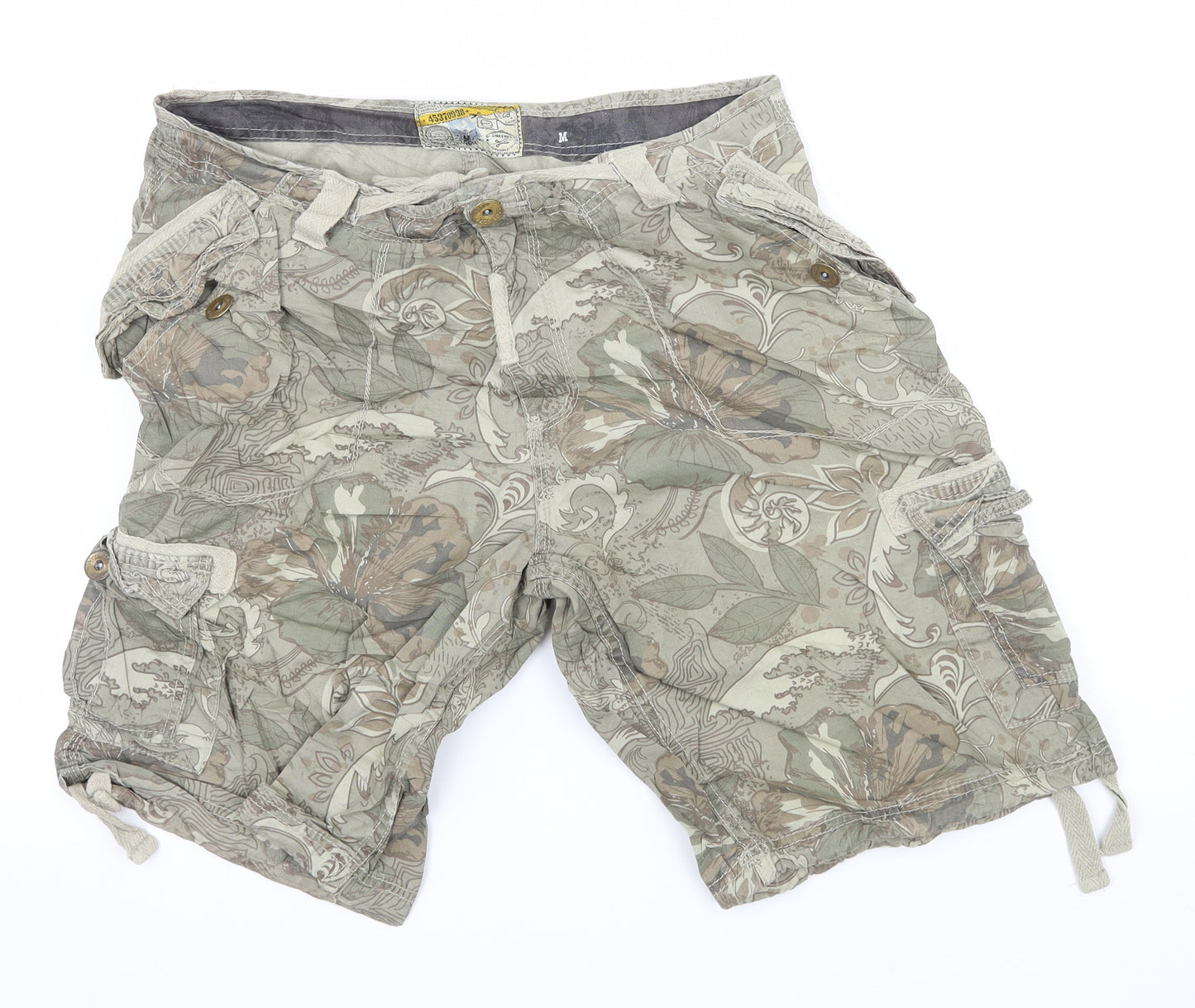 Preworn Mens Green Geometric  Bermuda Shorts Size M