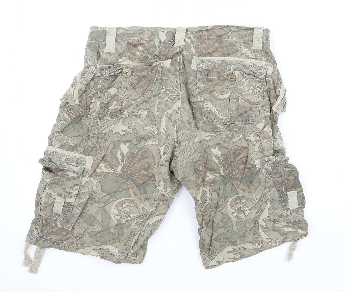 Preworn Mens Green Geometric  Bermuda Shorts Size M