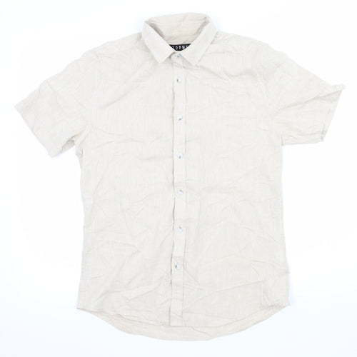 Topman Mens Beige    Button-Up Size S