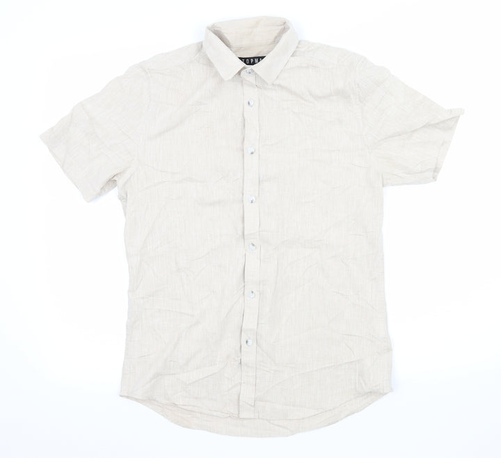 Topman Mens Beige Button-Up Size S