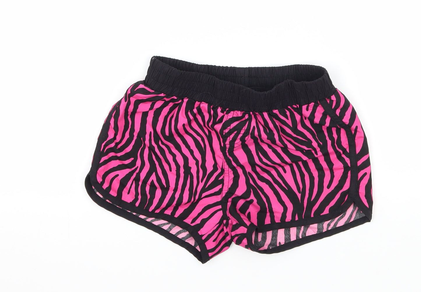 Miss evie Girls Black Animal Print  Sweat Shorts Size 7 Years